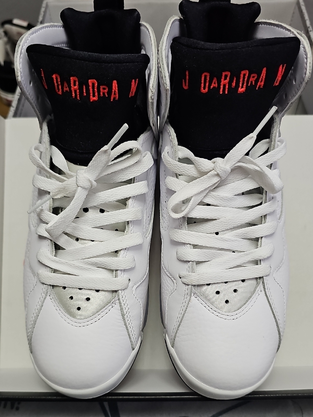 Air Jordan 7 Retro White Black Red High-Top Sneakers Authentic